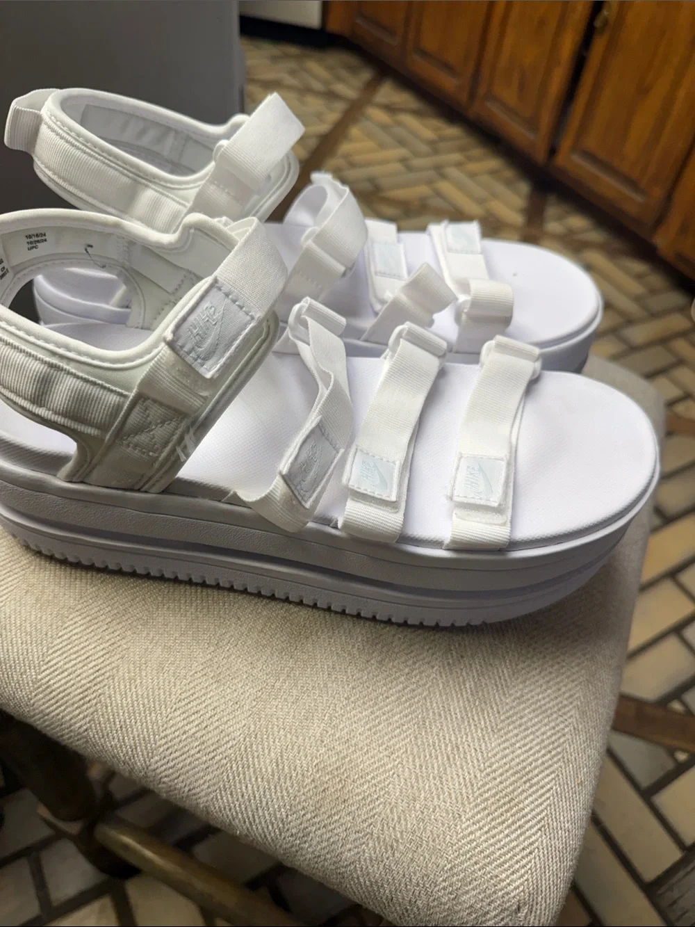 Nike White Triple-Strap Women's Sport Sandals